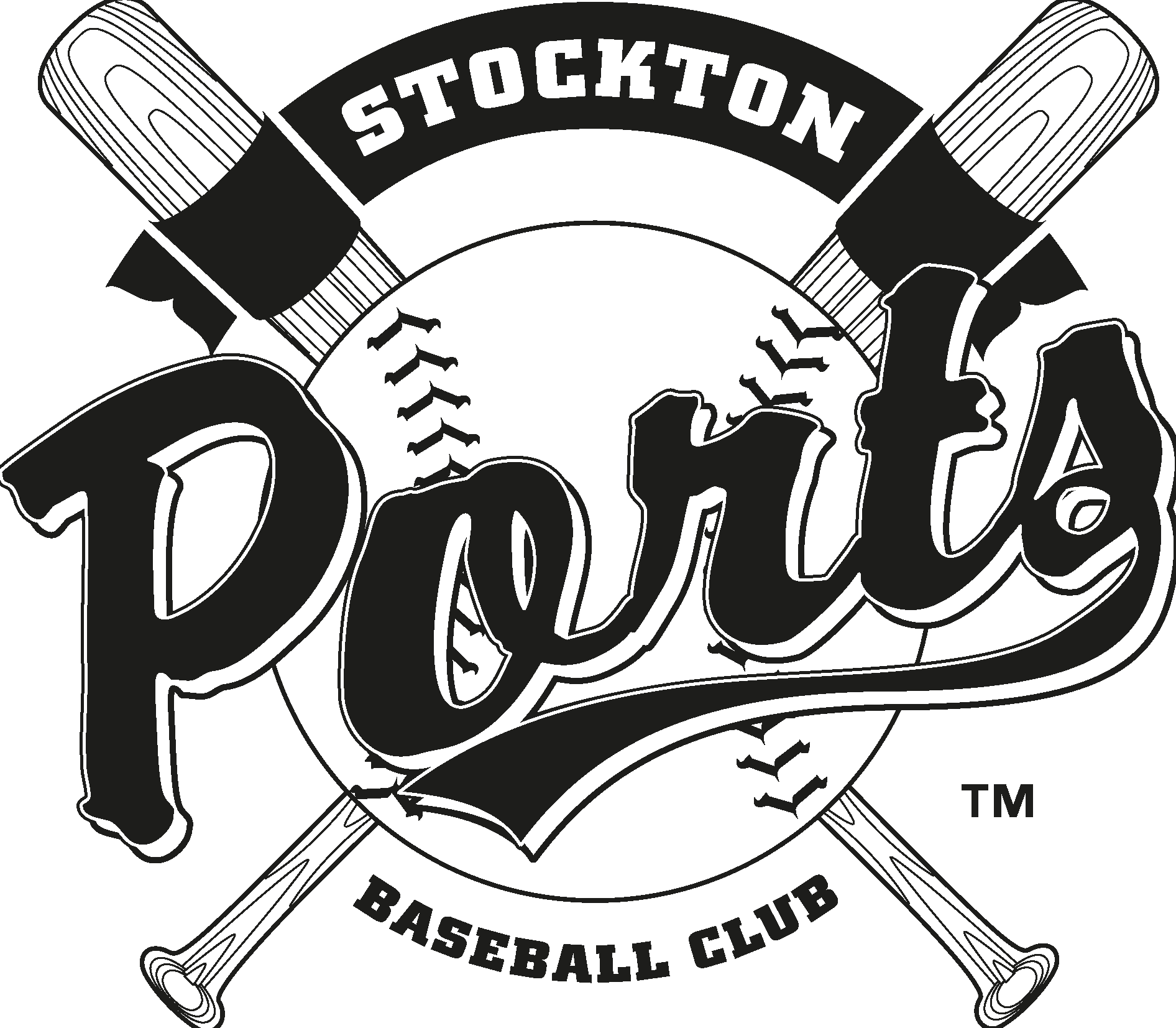 Stockton Ports Black Logo Vector Logo